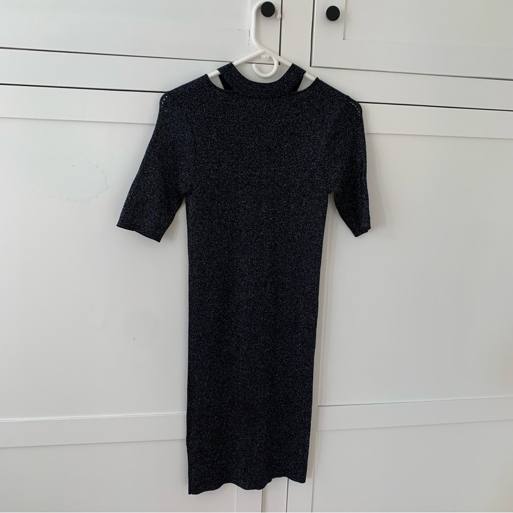 Warehouse Black Shimer Mini Dress Size 6 - Picture 9 of 10